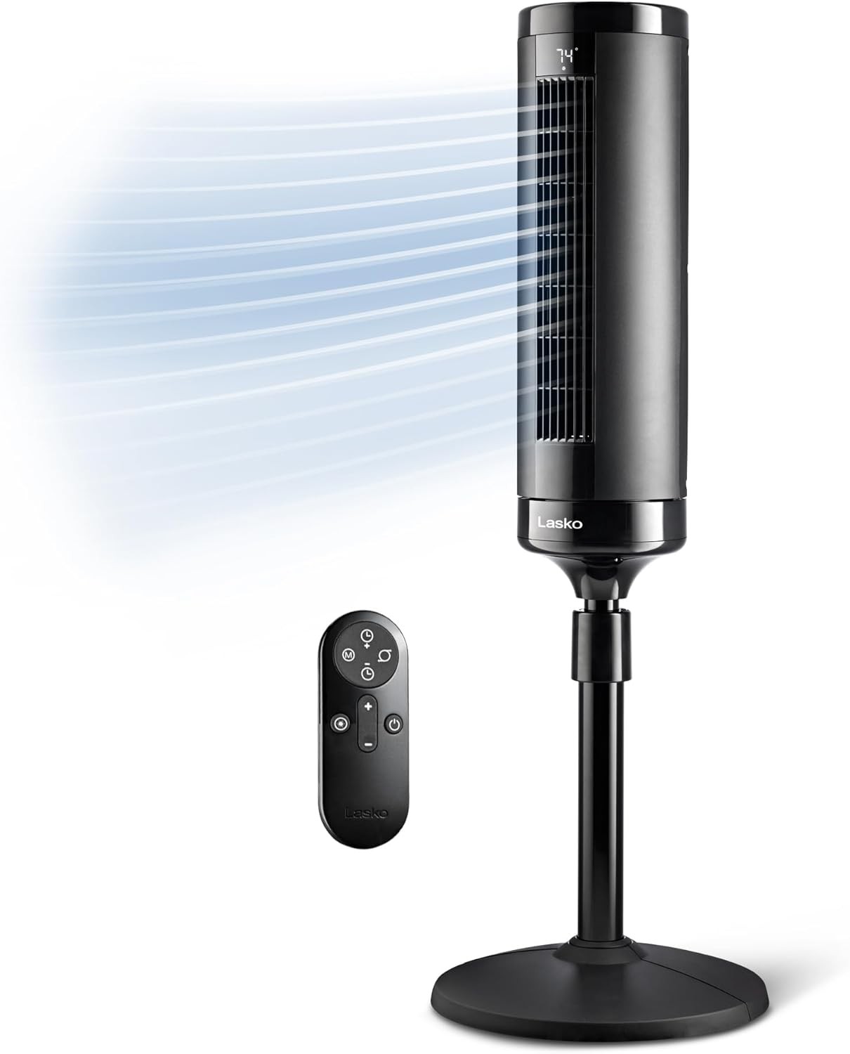 Elevation Adjustable Tower Fan 42”-54”, Pedestal Fan, 31 ft/s Airflow