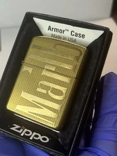 Zippo Lighter Marlboro Philip Morris Advertising Brass Heavy Armor