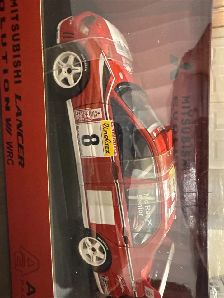 AUTOart Mitsubishi Lancer EVO VII 2002 WRC #8 rojo blanco Japón Foto 2 de 4