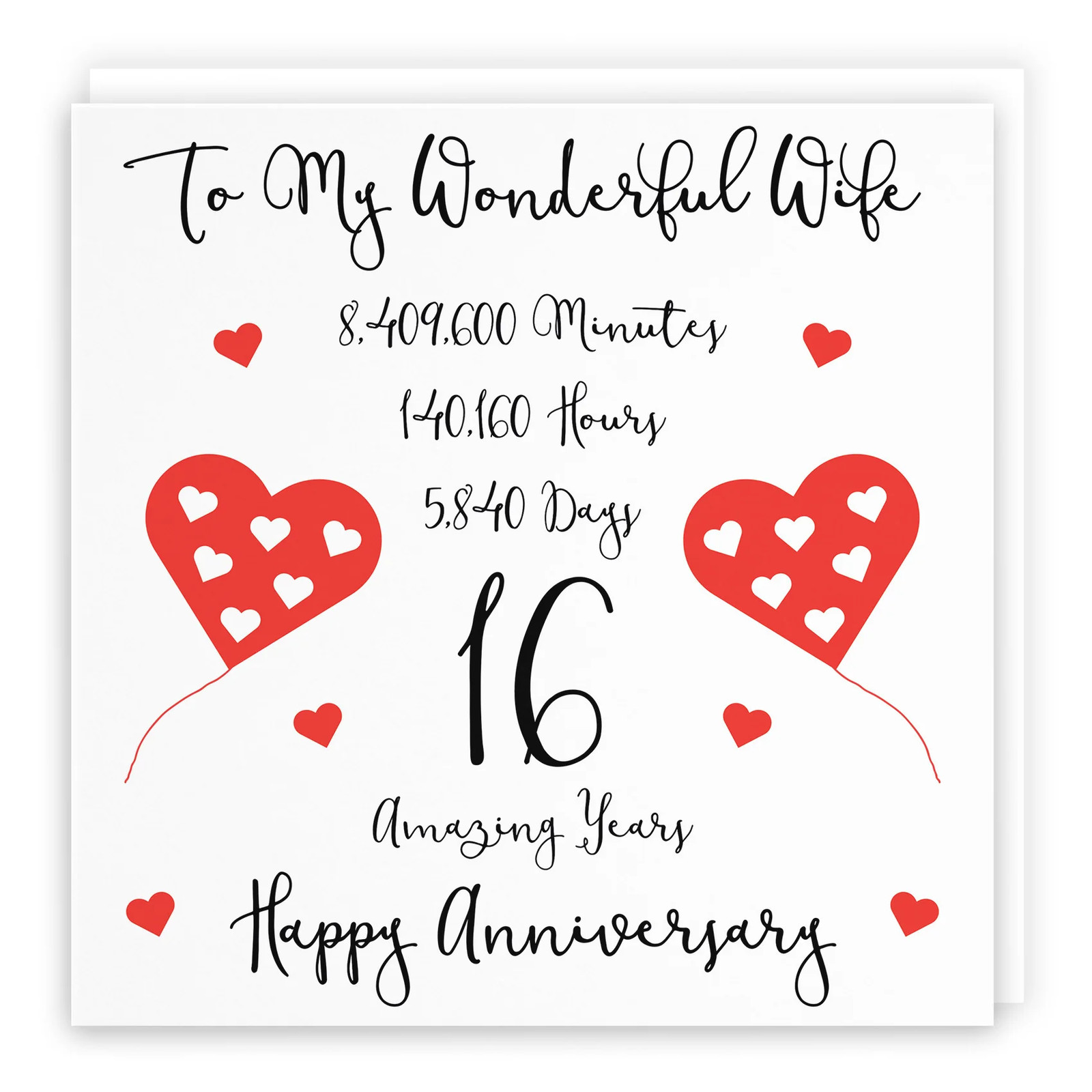 16th Wife Anniversary Card Timeless