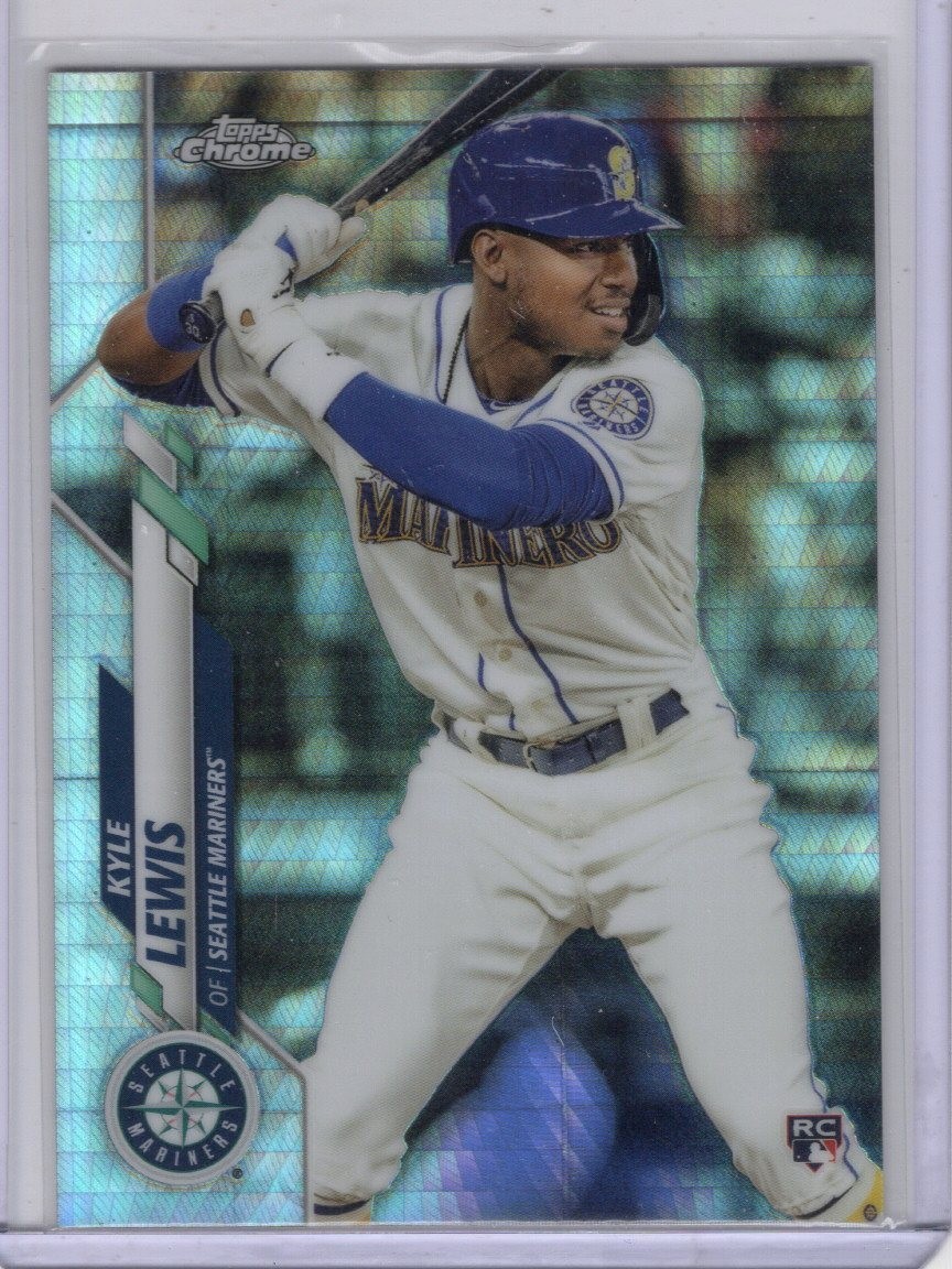 2020 Topps Chrome Refractor Prism RC #186 Kyle Lewis Seattle Mariners