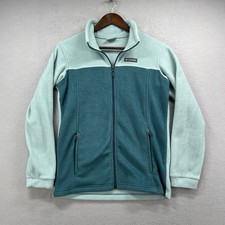 Columbia Benton Springs Girl L Teal Mint Fleece Full Zip Jacket Outdoor Coat