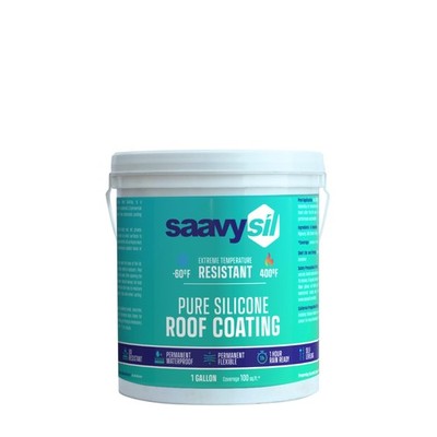 Saavysil Pure Silicone Roof Coating & Leak Repair, No Primer Needed, One Coat...