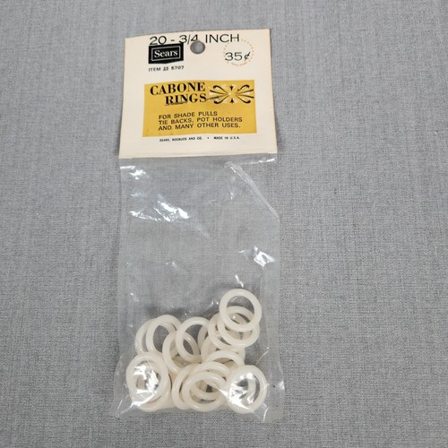 SEARS CABONE RINGS  3/4" PLASTIC RINGS Opened PKG 18 Rings #25 5707 Vintage USA