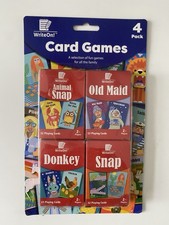 Pack Of 4 Children Kids Learning Animal Card Games New In Pack Snap Old Maid +