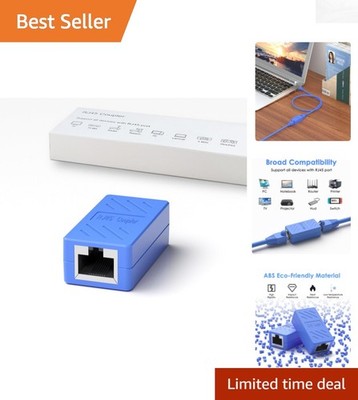 High-Speed RJ45 Female to Female Ethernet Coupler for Cat7/Cat6/Cat5 - Blue