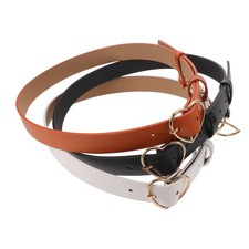 3 PCS Love Buckle PU Belt Heart Hanging Waist for Women Fashion Belts Dress