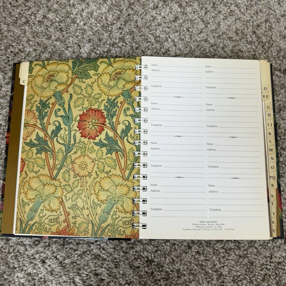 Vintage Address Book Flowers Metropolitan Museum of Art MOMA 1993 Unused - Image 3 of 4