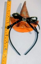 Orange/Black Witch Mini Hat Headband Fabric Ribbon Bow One Size MPN X003B2ZSF7