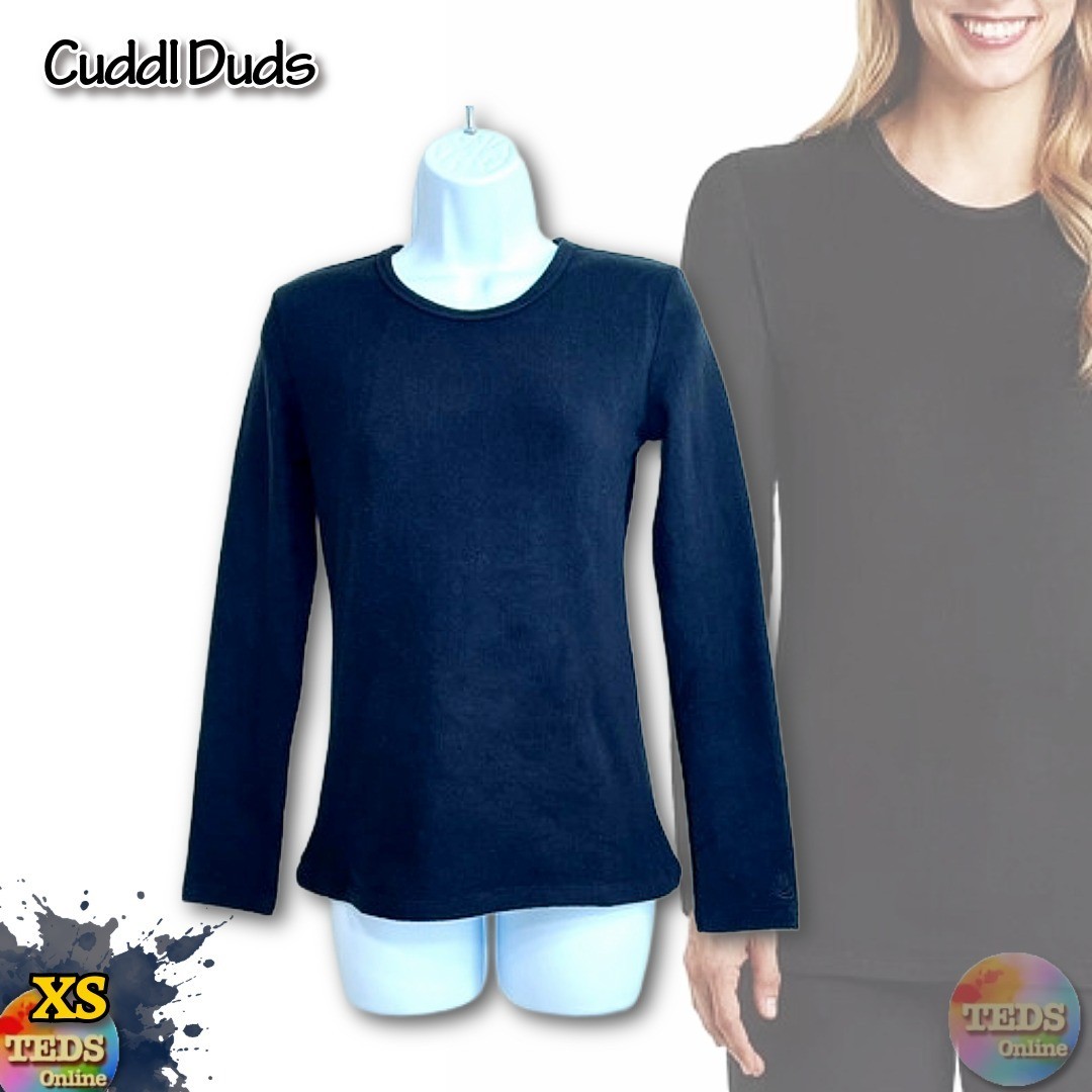 Haut Femme Cuddl Duds Noir – Manches Longues – Taille S – Neuf Sans étiquette (Confort CLIMATESMART)