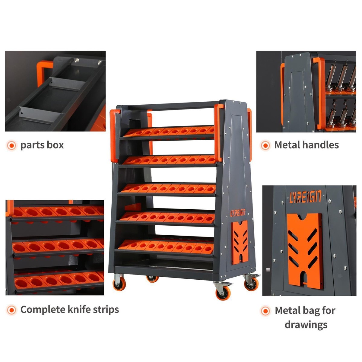 CAT40 CNC Mobile Tool Holder with Inserts - Earthquake-Resistant