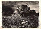 WW2 WWII German Military Heer Wehrmacht Artwork Postcard Soldiers in Action