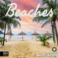 Signature - Beaches 2026 Wall Calendar 12 Month | 12" X 24" Open | Thick & Sturd