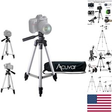 Lightweight 50-Inch Aluminum Tripod with 3-Way Pan Tilt Head for Photographers