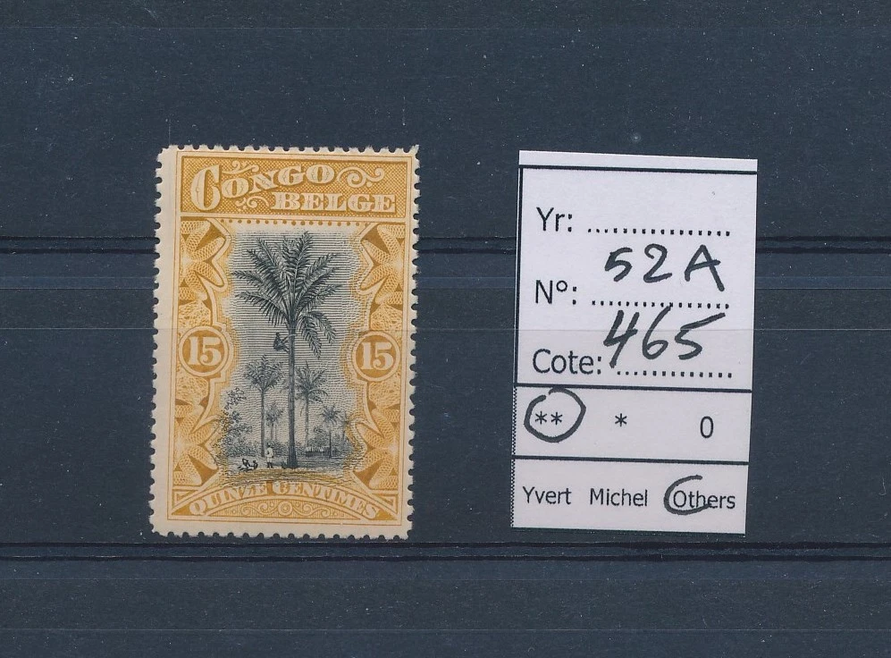 LT20100 Congo Bélgica palmera fino lote MNH cv 465 EUR