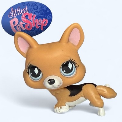 Roen　LPS＋コルトその他 Littlest Pet Shop #639 Tan White Black Corgi Dog Blue Diamond Eyes