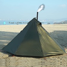 1 Man Tent Lightweight Teepee Hot Tent with Stove Hole Waterproof for Camping