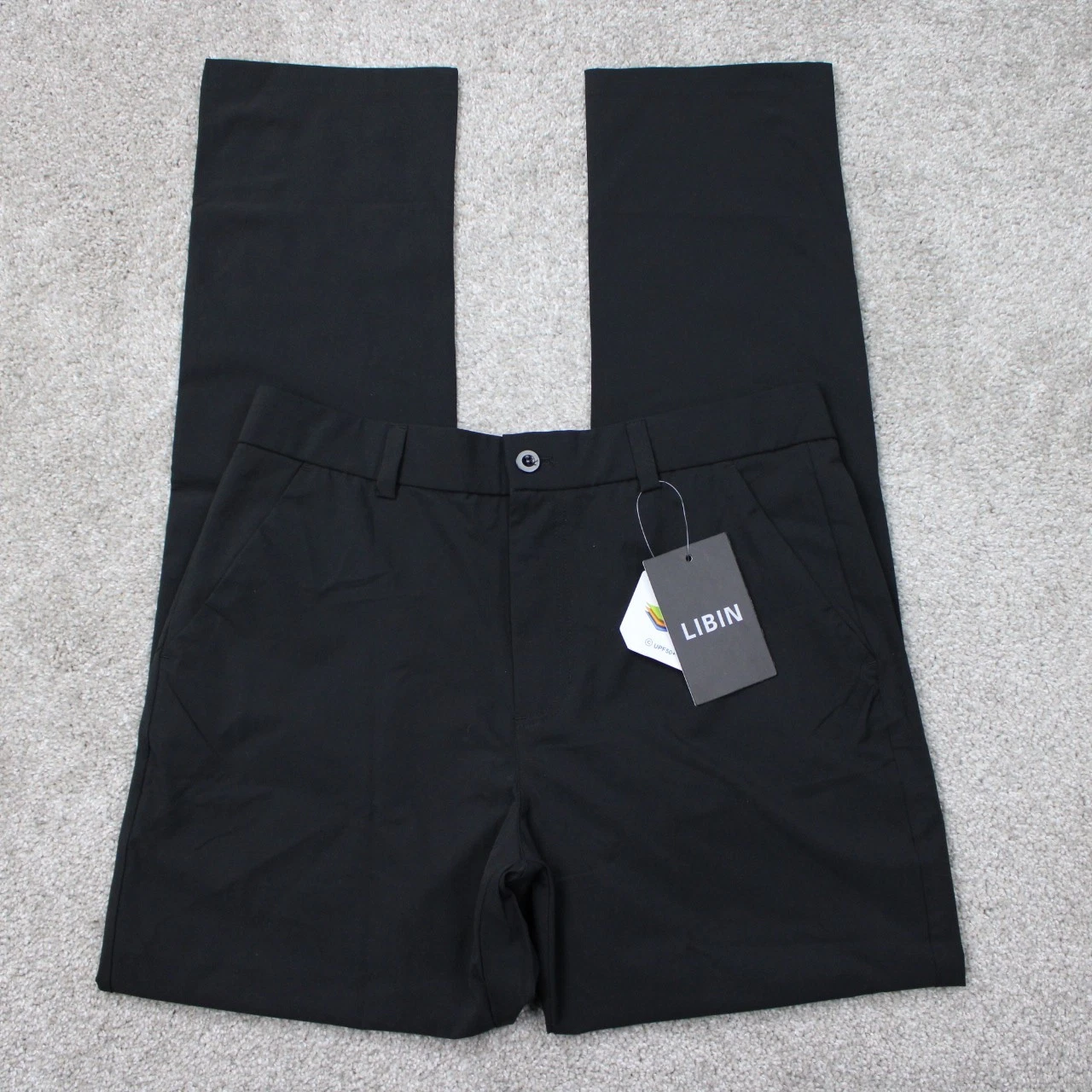 Libin Pants NWT Mens 32 Black Waterproof UPF 50+ 100% Polyester w/ 32" inseam