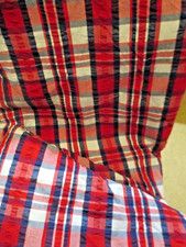 2 Kohls Celebrate Americana Plaid PATRIOTIC RED WHITE BLUE 65 Round Tablecloth