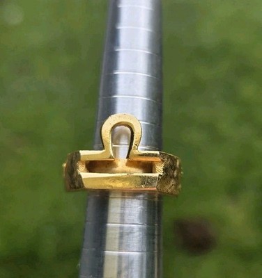 Vintage Libra Zodiac Ring Gold Tone Adjustable Size 7 Astrology Celestial 
