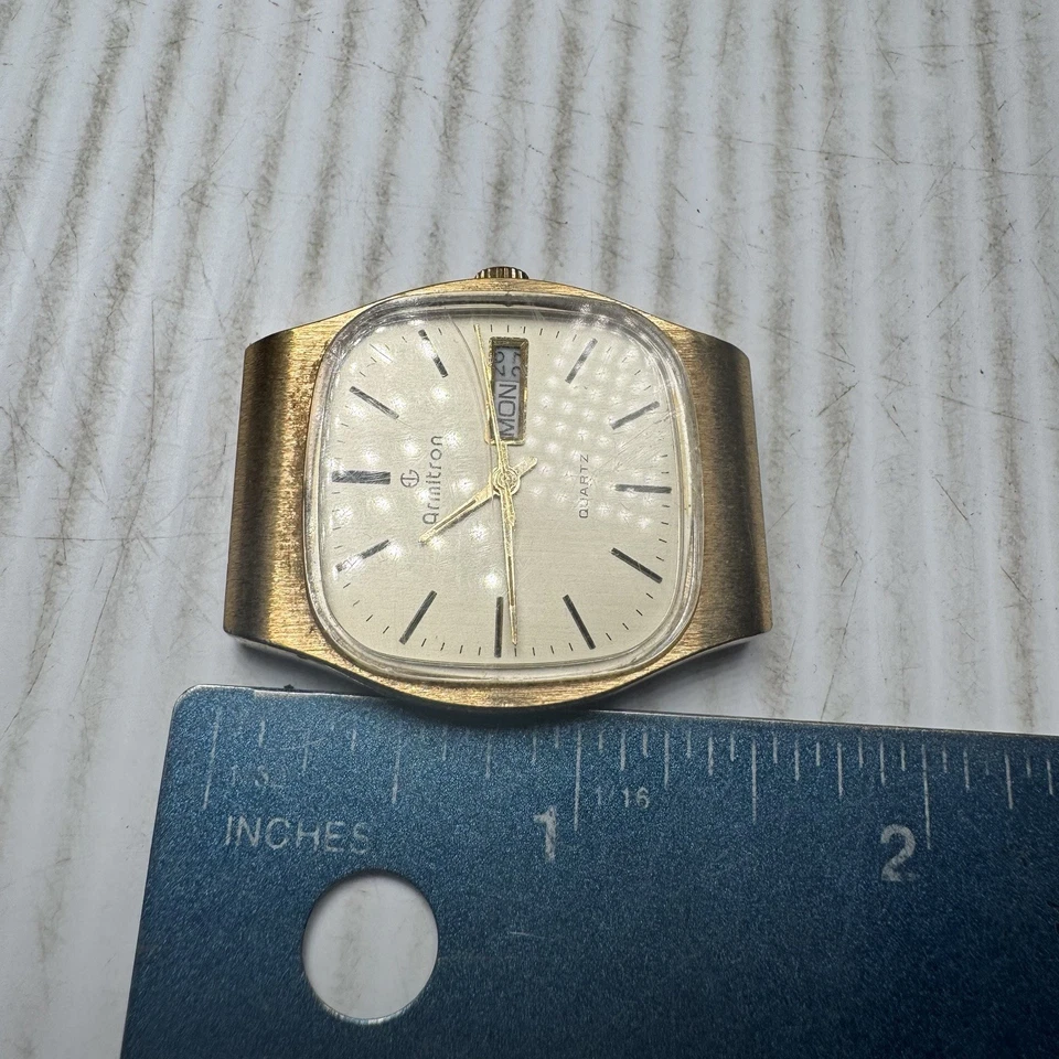 Armitron Cuarzo Vintage Acero Inoxidable Caja Trasera Sin Banda Ver Fotos Foto 3 de 4