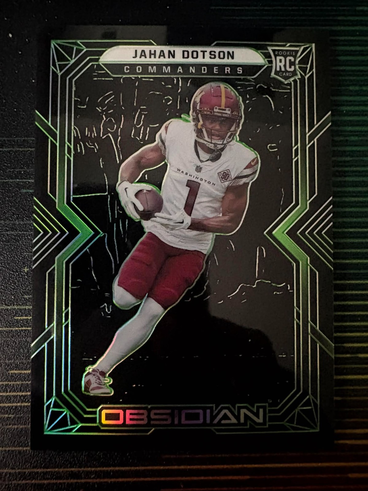 2022 Panini Obsidian Rookies Electric Etch Green /50 Jahan Dotson #114 RC