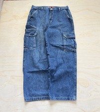 Vintage 90s Faded Glory JNCO Style Baggy Wide Leg Skate Cargo Jeans 34x30