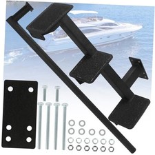 Triple Step Bass Boat Trailer Steps with Safety Handle, Non-Slip Surface, Fit