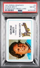 1981 Perma-Graphics George Brett Super Star Credit Cards PSA 8 NM-MT HOF Royals
