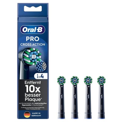 Oral-B Pro CrossAction Aufsteckbürsten Schwarz, 16er - Reinigt optimal -Original