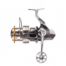 Moulinet Métal Spool Perforée Moulinet de Lancer Long Poignée Pliable