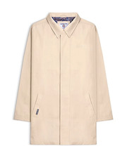 Lambretta Men's Designer Rain Mac in Stone & Paisley detailing Smart Retro MOD