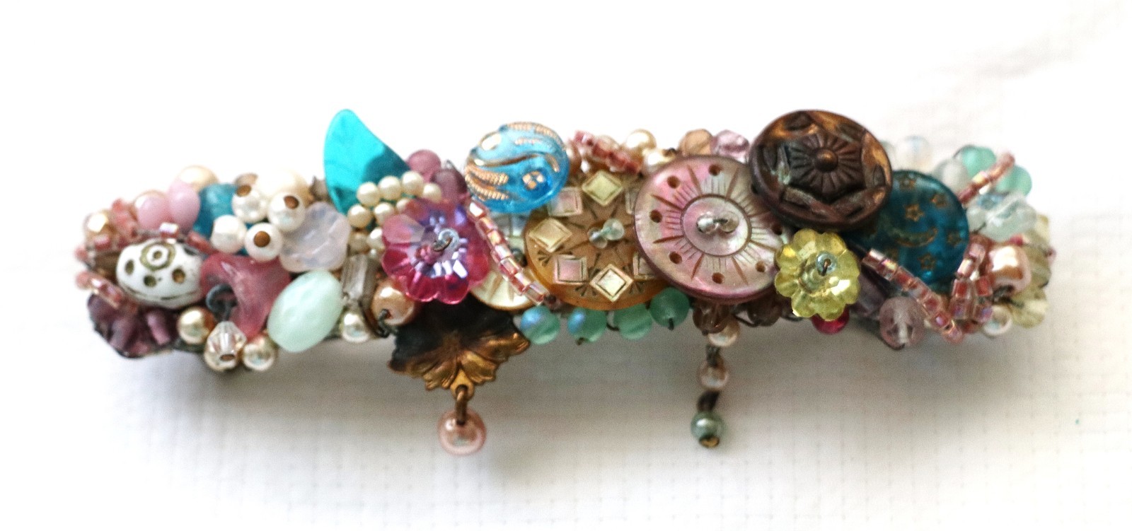 Statement Handcrafted Button Beads Glass Crystal … - image 1