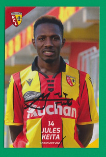 FOOTBALL carte joueur JULES KEITA équipe RC LENS 2019 2020 signée