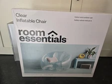 BRAND NEW Room Essentials Clear Inflatable Chair 40"Dx38"Wx28"H Load Cap. 220lbs
