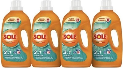 4 Stück 1305 ml Sole Detersivo Lavatrice, Hygiene und Frische mit Formel 3 IN 1