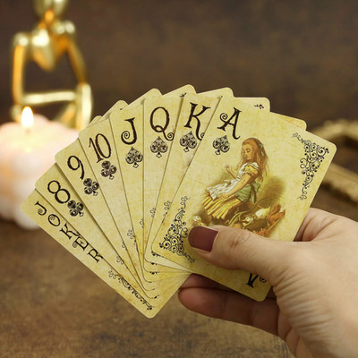 Vintage Alice in Wonderland Playing Cards Poker Deck Retro Board Game Gift Set