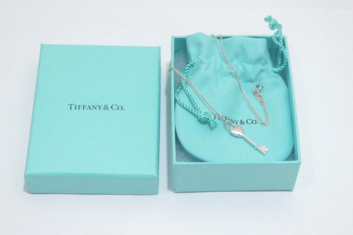 Tiffany & Co. Sterlingsilber 1P Diamant Schlüssel Anhänger Halskette 16" - Bild 7 von 7