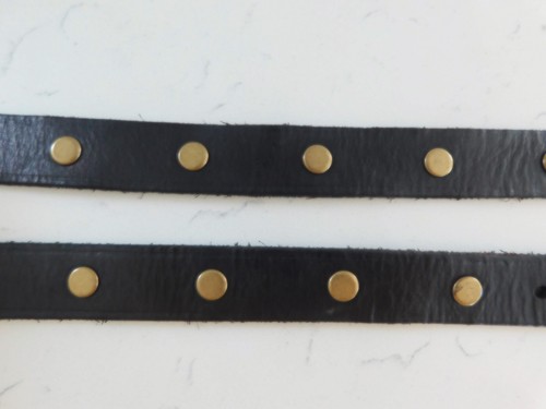 Mens Quality Black Leather Brass Studs -Brass Buckle Unique Dress-Casual Belt-38 - Picture 7 of 7