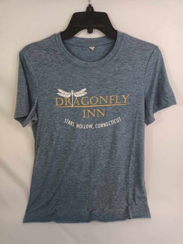 Gilmore Girls Dragonfly Inn Stars Hollow, Connecticut Gray Blue Shirt Size S