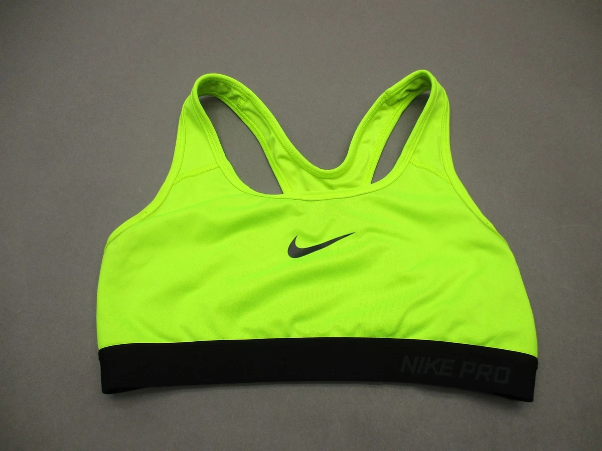 Nike Pro Size S Womens Neon Green Athletic DriFit Wireless Unlined Sports  Bra 6L