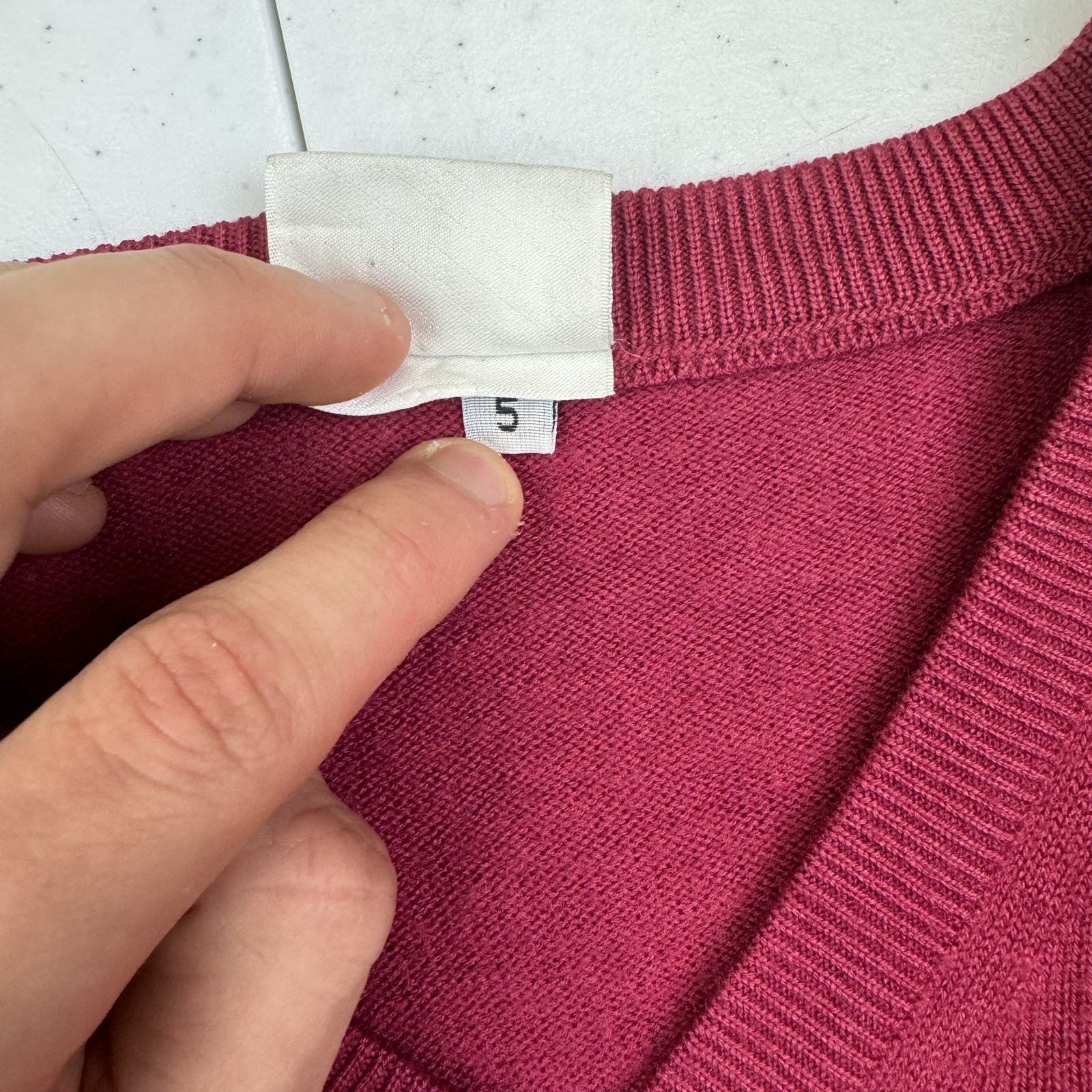 Lacoste V-Neck Knitted Sweater Men's Small Pink Wool Acrylic Blend image 6
