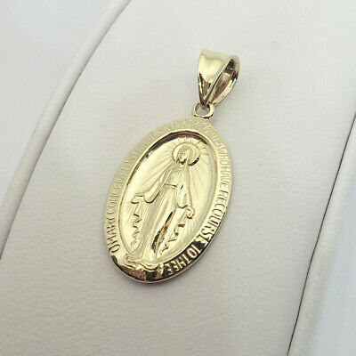 Baseball Catholic Vintage Miraculous Medal or Pendant Religious Athletics Sports Charm Metal Virgin Mary