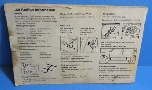 76 1976 Volkswagen Rabbit owners manual - Picture 2 of 3