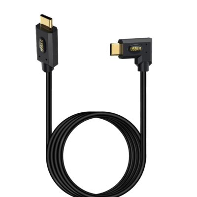 2ft 40Gbps USB 4.0 Type C Cable 240W 5A PD Straight USB C Male to 90 Degree A...