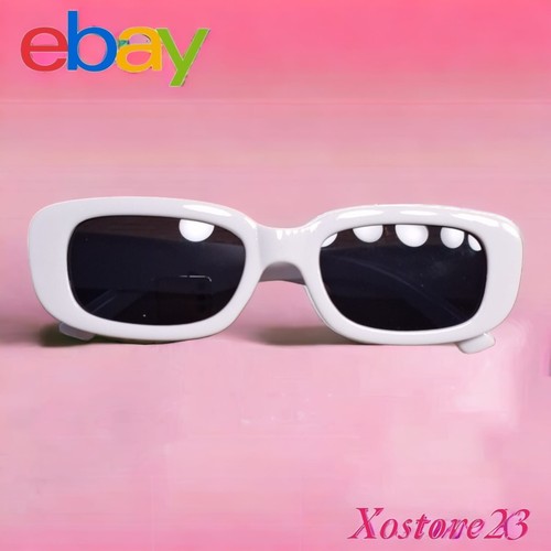 New Women's Fashions Sunglasses Color White Rectangle Square Eyewear Vintage. - Picture 8 of 12