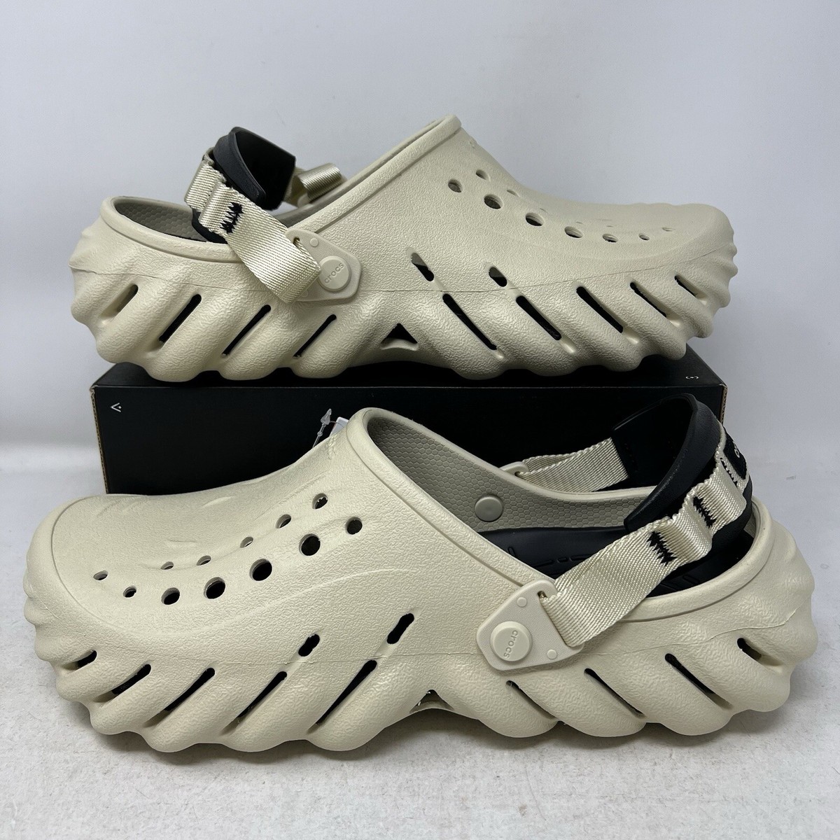 New NWT Mens Crocs Echo Ivory Comfort Clogs Sandals Shoes Size 12 M Crocs Echo Clogs Shoes Slides Mens Size 8-13 all colors  main image 4