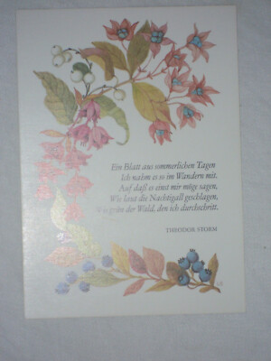 Postcard Old Postcard, A Sheet Of Summer Days.. Th. Storm, Lisa Olschewski