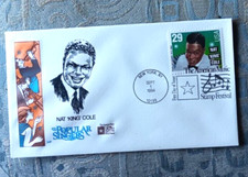NAT KING COLE POPULAR SINGER  1994  FARNAM CACHET FDC VF UNADDR