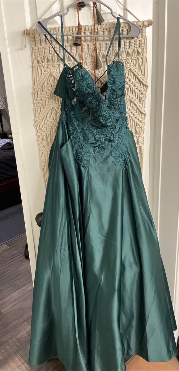 sachin and babi light blue dress Emerald green Handbeaded Wedding dress main image 1